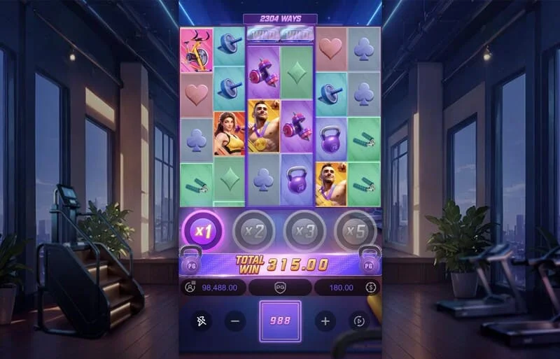 Mighty Mania – slutskärm för sessionen med total vinst